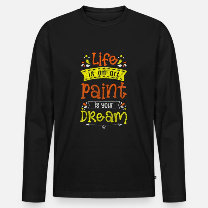 Lackierer Kunst Farbrolle - Männer Premium Bio Langarmshirt - Schwarz