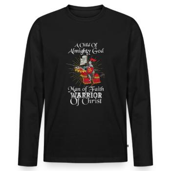 Knight Kingdom Chevaliers Templiers - T-shirt manches longues Premium bio Homme - noir - Devant - Nico (187cm)
