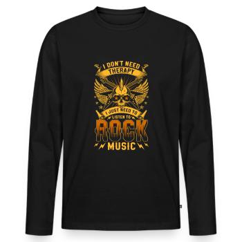 Rocker Hardrock Gitarre Sänger - Männer Premium Bio Langarmshirt - Schwarz - Vorne - Nico (187cm)