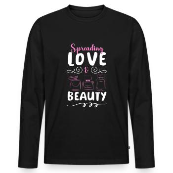 Parfum Odeur Parfum Spray Amoureux - T-shirt manches longues Premium bio Homme - noir - Devant - Nico (187cm)