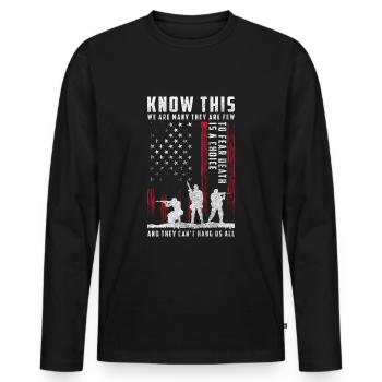 Drapeau de guerre Freedom America - T-shirt manches longues Premium bio Homme - noir - Devant - Nico (187cm)