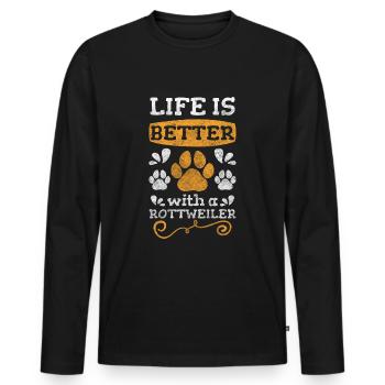 Pedigree Chien Chien Loyal Sport Watchdog - T-shirt manches longues Premium bio Homme - noir - Devant - Nico (187cm)