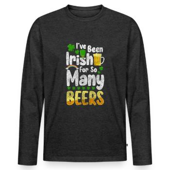 Pub Trinken Ausflug Alkohol - Männer Premium Bio Langarmshirt - Anthrazit meliert - Vorne - Nico (187cm)