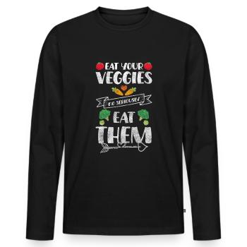 Profession Habitudes alimentaires - T-shirt manches longues Premium bio Homme - noir - Devant - Nico (187cm)