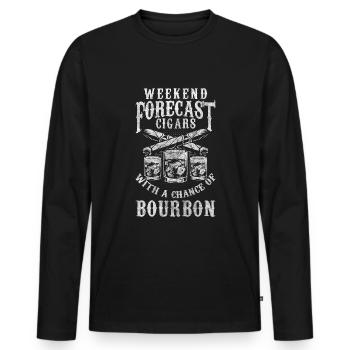 Zigarrenliebhaber Raucher Tabak Genussmensch - Männer Premium Bio Langarmshirt - Schwarz - Vorne - Nico (187cm)