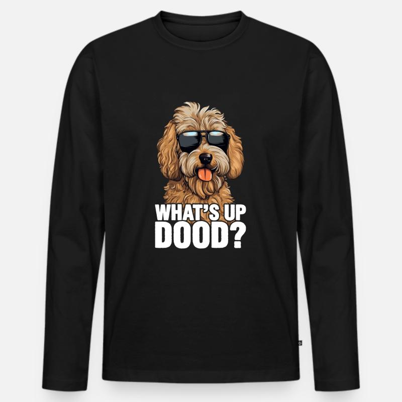 Goldendoodle Whats Up Dood - Männer Premium Bio Langarmshirt - Schwarz