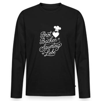 Brot Backen mit Sauerteig und Liebe - Männer Premium Bio Langarmshirt - Schwarz - Vorne - Nico (187cm)