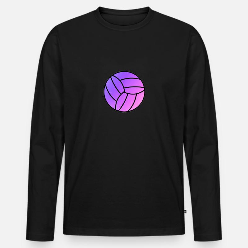 Rainbow Volleyball - Männer Premium Bio Langarmshirt - Schwarz