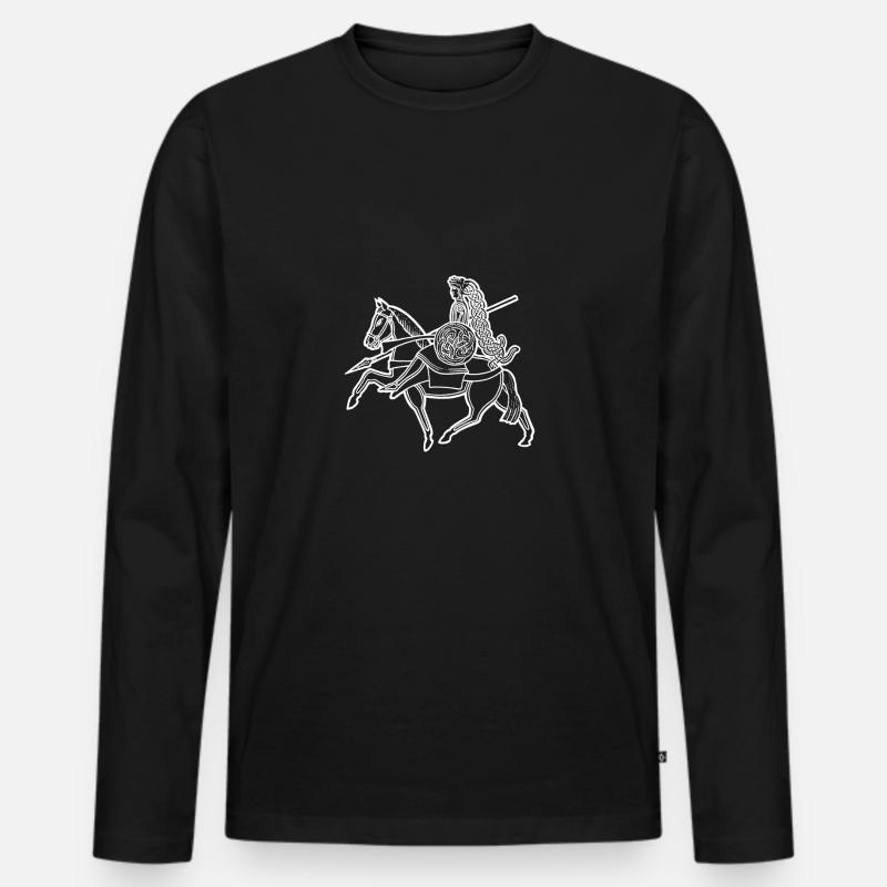 Reiter - Männer Premium Bio Langarmshirt - Schwarz
