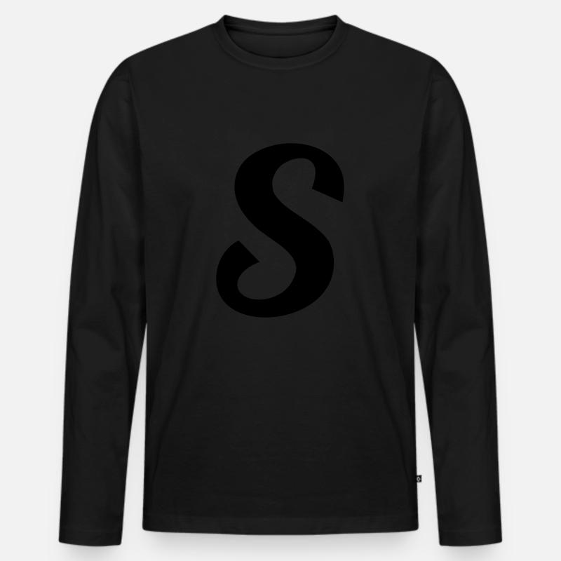 S - Männer Premium Bio Langarmshirt - Schwarz