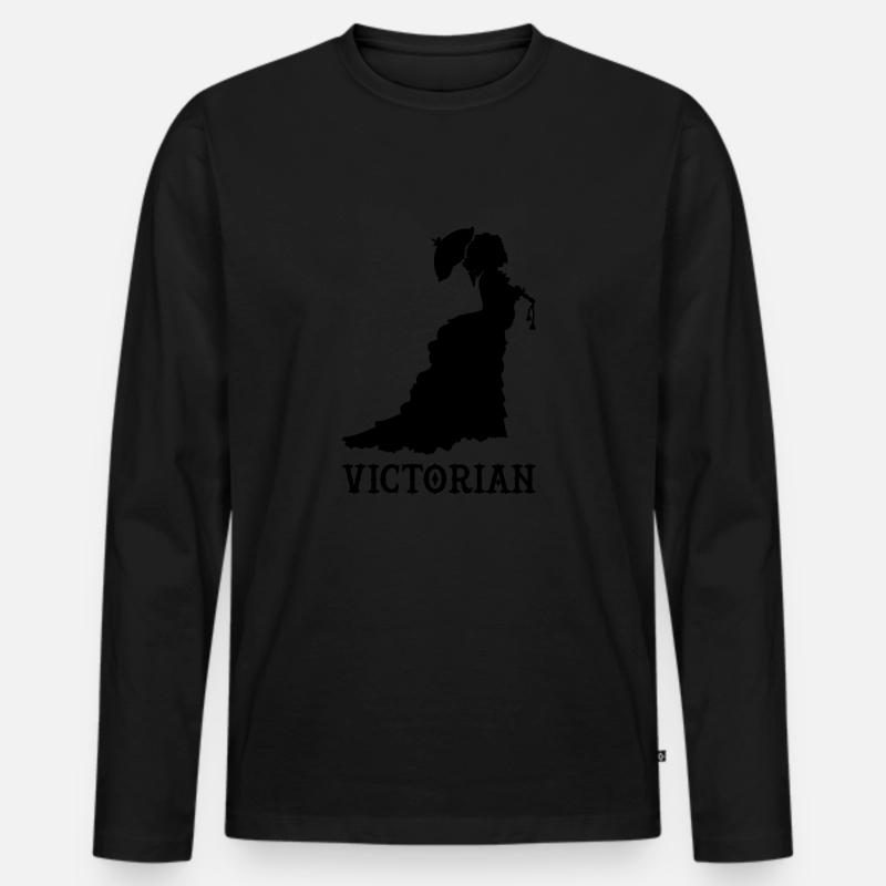 viktorianisch blak - Männer Premium Bio Langarmshirt - Schwarz