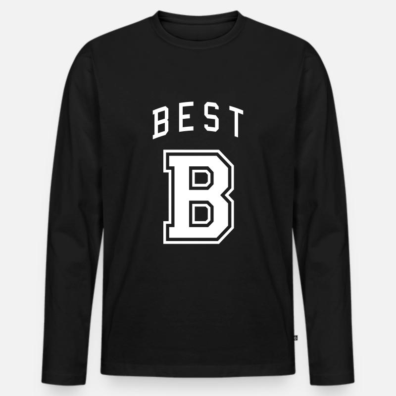 Best Friends Partnerlook - Männer Premium Bio Langarmshirt - Schwarz