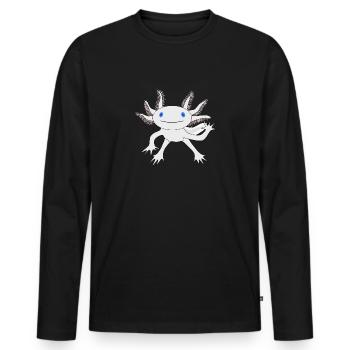 Axolotl - Männer Premium Bio Langarmshirt - Schwarz - Vorne - Nico (187cm)