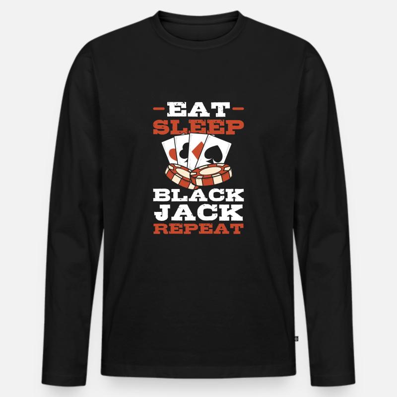 Blackjack Black Jack - Männer Premium Bio Langarmshirt - Schwarz