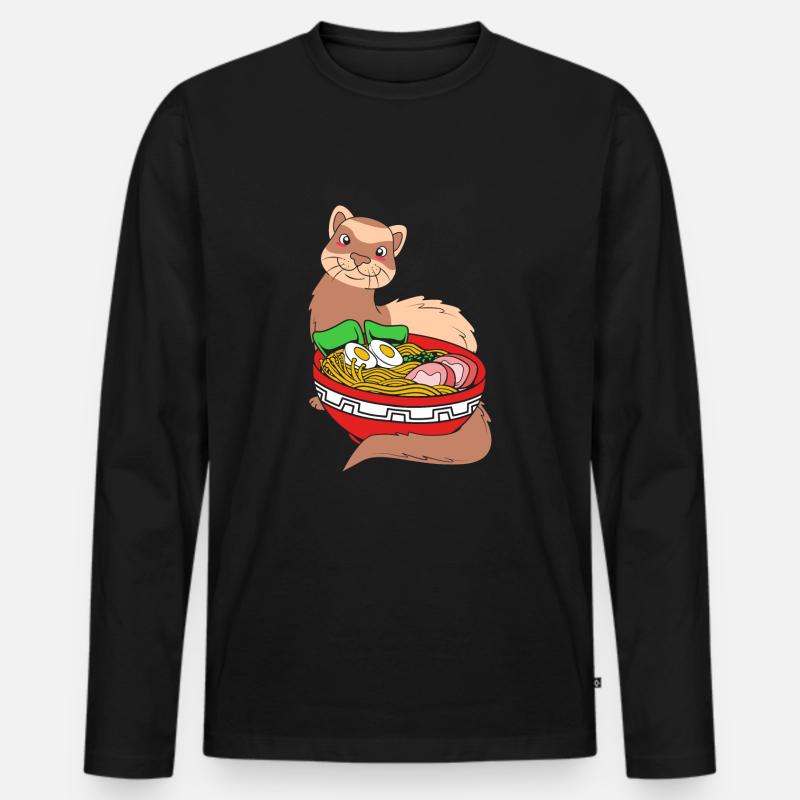 Frettchen - Männer Premium Bio Langarmshirt - Schwarz