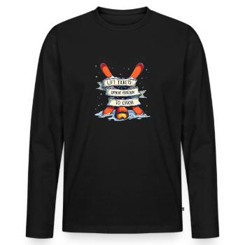 Billets de remontées mécaniques – ski et plaisir sur les pistes - T-shirt manches longues Premium bio Homme - noir - Devant - Nico (187cm)