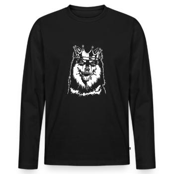 FINNISCHER LAPPHUND Krone Hunde Hund Wilsigns - Männer Premium Bio Langarmshirt - Schwarz - Vorne - Nico (187cm)