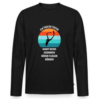 Divers Scuba Diving Scuba Diving Scuba Diving - Men's Premium Organic Long Sleeve Shirt - black - Front - Nico (187cm)
