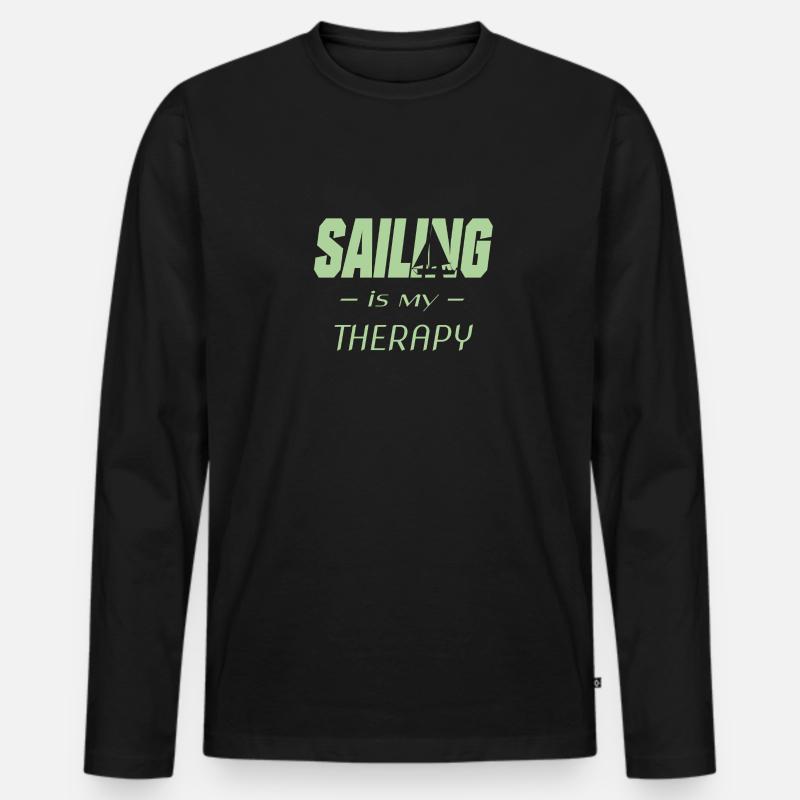Segeln - Männer Premium Bio Langarmshirt - Schwarz