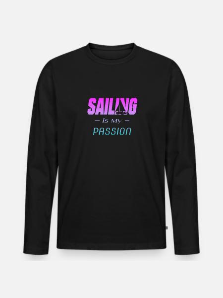 SEGELN - Männer Premium Bio Langarmshirt - Schwarz