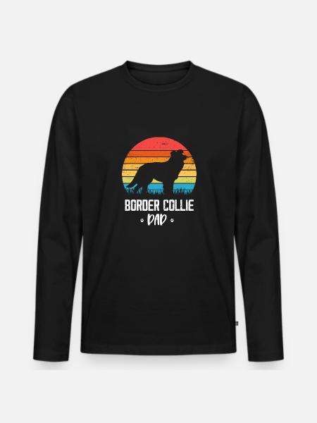 Border Collie - Men's Premium Organic Long Sleeve Shirt - black