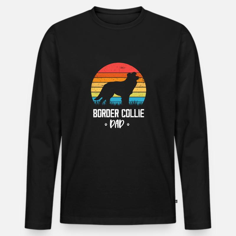 Border Collie - Männer Premium Bio Langarmshirt - Schwarz