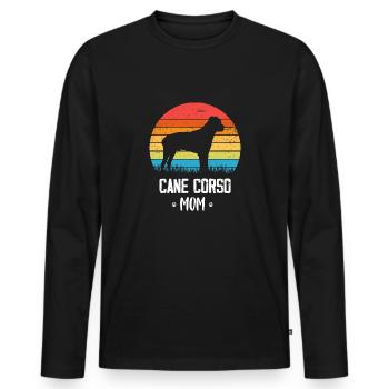 Cane corso - T-shirt manches longues Premium bio Homme - noir - Devant - Nico (187cm)