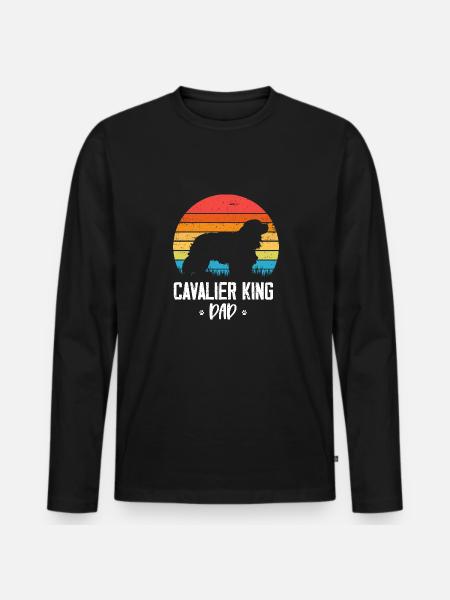Cavalier King Charles Spaniel Geschenk - Männer Premium Bio Langarmshirt - Schwarz