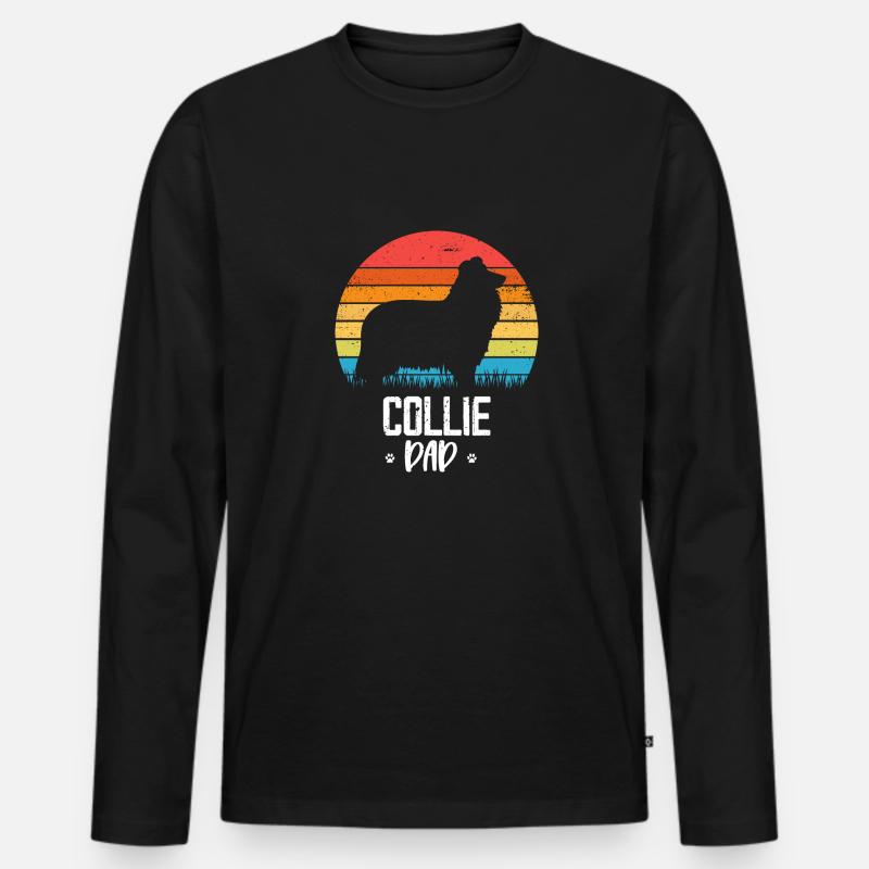 Collie - Männer Premium Bio Langarmshirt - Schwarz