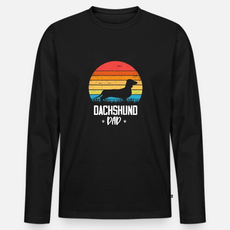Dackel - Männer Premium Bio Langarmshirt - Schwarz