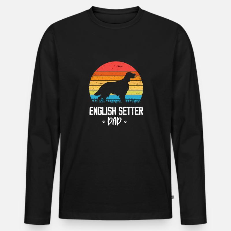English Setter - Männer Premium Bio Langarmshirt - Schwarz