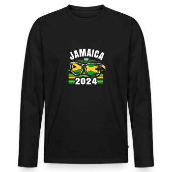 Jamaica Trip 2024 - Men's Premium Organic Long Sleeve Shirt - black - Front - Nico (187cm)