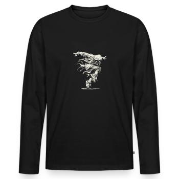 Street Dance Energy Hip Hop Dancer - Men's Premium Organic Long Sleeve Shirt - black - Front - Nico (187cm)