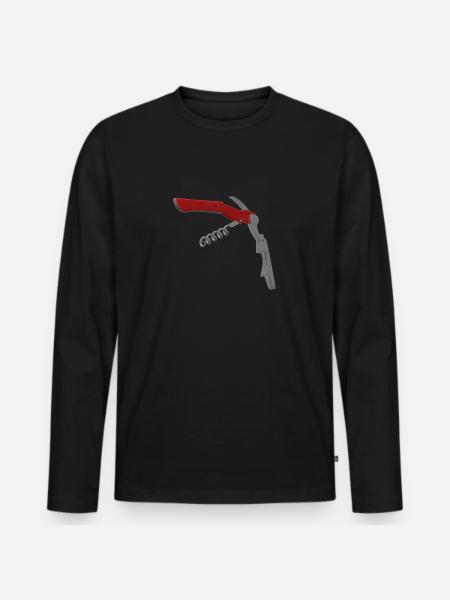 3D Corkscrew - Men's Premium Organic Long Sleeve Shirt - black