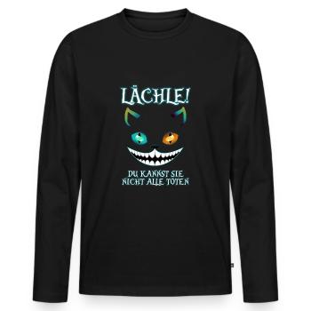 Souriez, vous ne pouvez pas tous les tuer - T-shirt manches longues Premium bio Homme - noir - Devant - Nico (187cm)