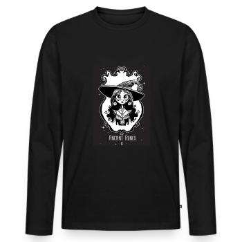Ancient Runes oracle - T-shirt manches longues Premium bio Homme - noir - Devant - Nico (187cm)