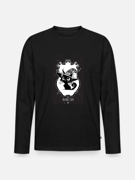 Black cat oracle - Men's Premium Organic Long Sleeve Shirt - black
