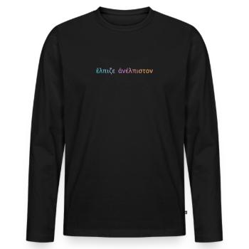 Héraclite : l’espoir de ce qui semble sans espoir - T-shirt manches longues Premium bio Homme - noir - Devant - Nico (187cm)