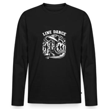 Line Dancing Country Dance - Line Dance Tanzen - Men's Premium Organic Long Sleeve Shirt - black - Front - Nico (187cm)