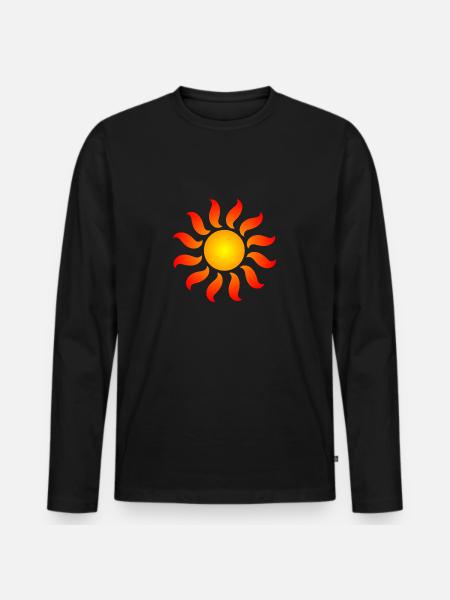 Sun symbol design astronomy gift - Men's Premium Organic Long Sleeve Shirt - black