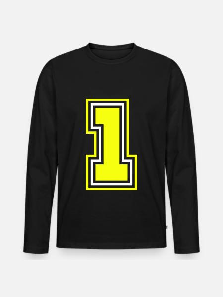 1 symbole numérique - T-shirt manches longues Premium bio Homme - noir