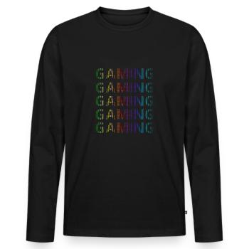 Gaming Gaming Gaming Gaming Gaming - T-shirt manches longues Premium bio Homme - noir - Devant - Nico (187cm)