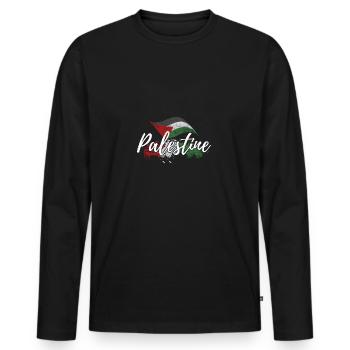 Freedom for Palestine Gift Gaza Israel - Men's Premium Organic Long Sleeve Shirt - black - Front - Nico (187cm)