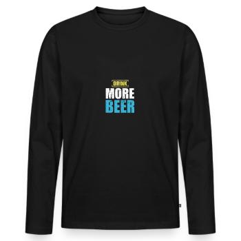 Beer motif gift drink party alcohol - Men's Premium Organic Long Sleeve Shirt - black - Front - Nico (187cm)