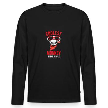 singe le plus cool dans la conception de singe cadeau jungle - T-shirt manches longues Premium bio Homme - noir - Devant - Nico (187cm)