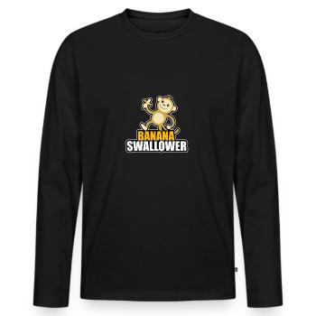 Bananen Schlucker Pervers Liebhaberin Blowjob blas - Männer Premium Bio Langarmshirt - Schwarz - Vorne - Nico (187cm)