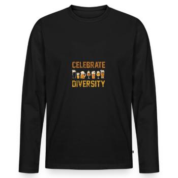 Celebrate diversity fun gift diversity racism - Men's Premium Organic Long Sleeve Shirt - black - Front - Nico (187cm)