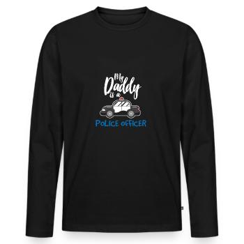 Polizei Polizist Gesellschaft Auto Blaulicht blau - Männer Premium Bio Langarmshirt - Schwarz - Vorne - Nico (187cm)