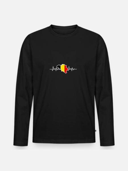 Belgique - T-shirt manches longues Premium bio Homme - noir