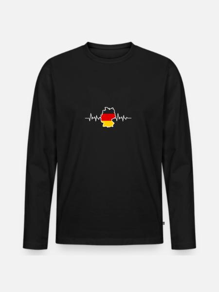 Deutschland - Männer Premium Bio Langarmshirt - Schwarz
